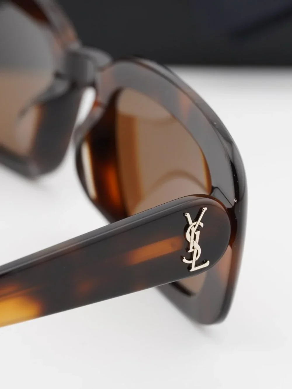 Saint Laurent SLM130/F 004 Rectangle Sunglasses - Havana/Brown - Picture 6 of 11